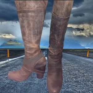 Steve Madden Rockie Oiled Leather Knee High Boots